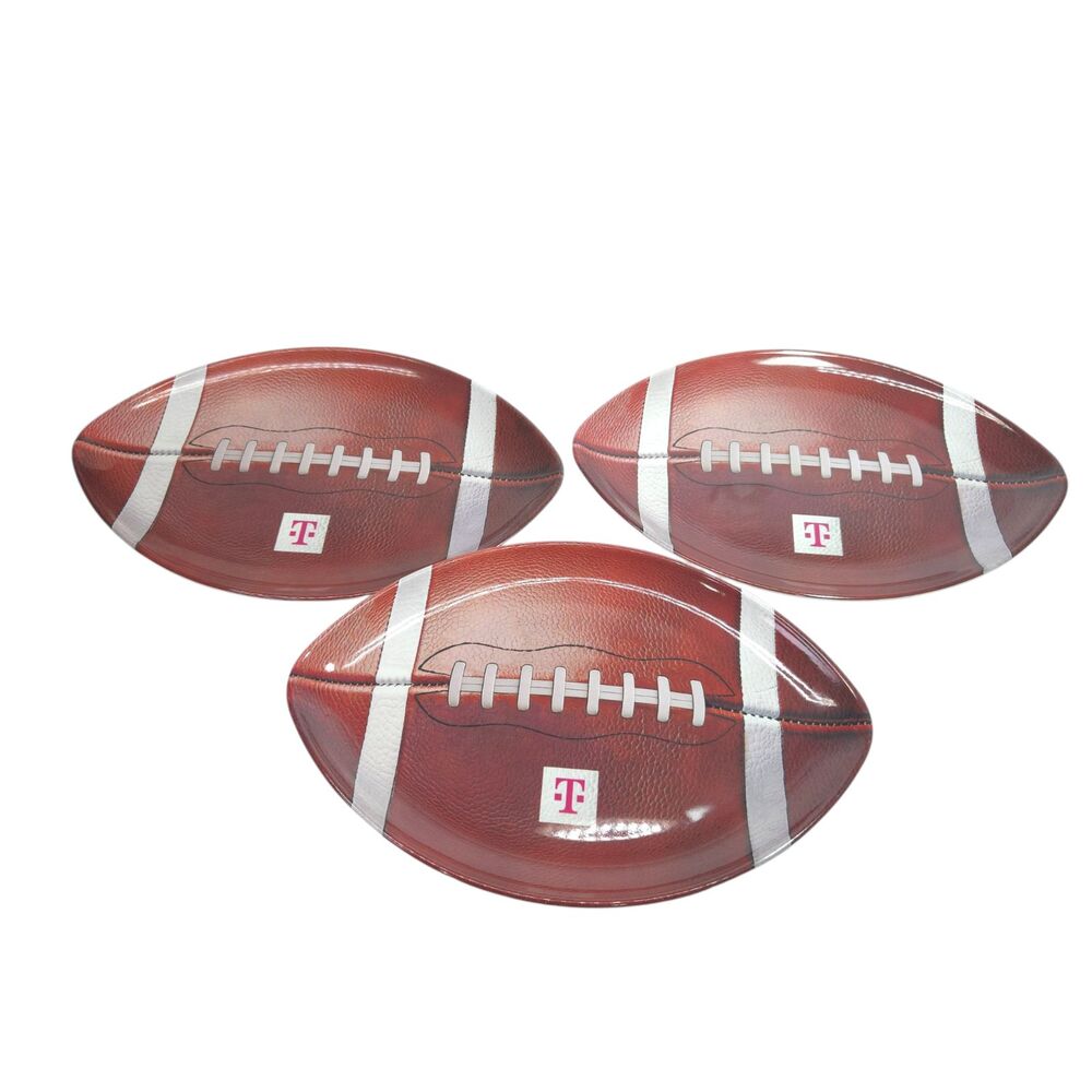 T-Mobile Tuesday Football Oval Serving Platter Tray Lot of 3 Game Day Tailgate